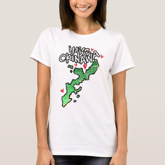 沖恋しく思縄女性Tシャツ Tシャツ (正面)