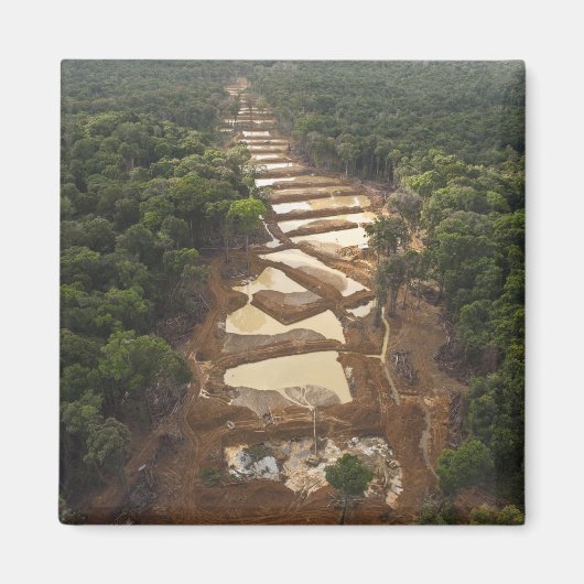 沖積地域金ゴールド鉱業。ガイアナ、熱帯雨林。 マグネット (正面)