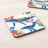 沖縄のbingataのスタイルパターンコースター コースター (左側)