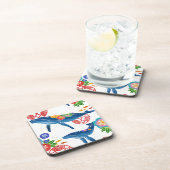 沖縄のbingataのスタイルパターンコースター コースター (右側)