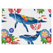 沖縄のbingataのスタイルパターン芸術のgiftbag ラージペーパーバッグ (裏面)