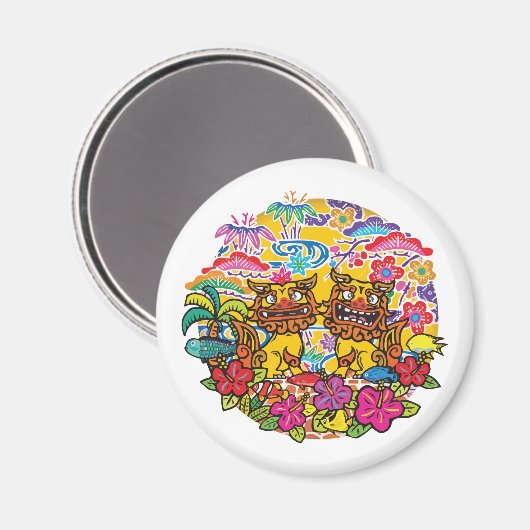 沖縄シサーサー沖シシサマグネット マグネット (正面/裏面)