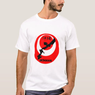 沖縄フラグと地図デザイン Tシャツ
