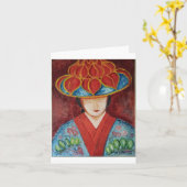 沖縄伝統的の踊り手(猪羽伏) カード (黄色い花)