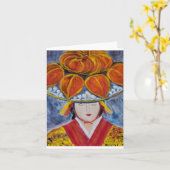 沖縄伝統的ダンサー3 カード (黄色い花)