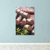 沖縄家屋の瓦屋根 キャンバスプリント (インサイチュ (ウッドフロア))