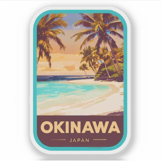 沖縄島日本美しい シール (正面)