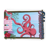 沖縄日本いか旅行ポスター マグネット (横)