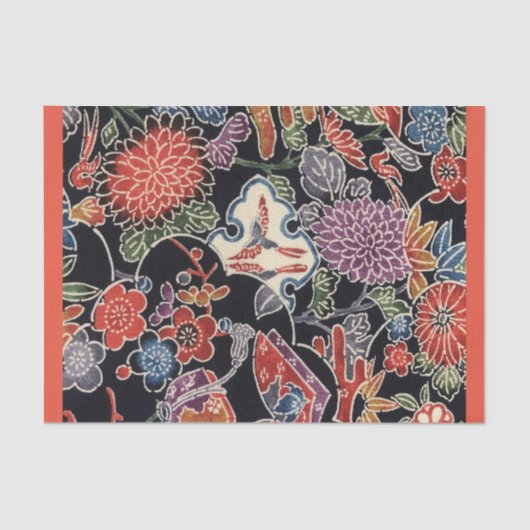 沖縄日本の染料紅型ティッシュペーパー 薄葉紙 (正面)