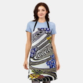 沖縄日本の染料（紅型） エプロン (着用した状態)