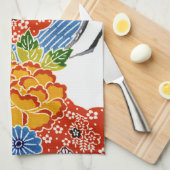 沖縄日本の染料（紅型） キッチンタオル (四つ折り)