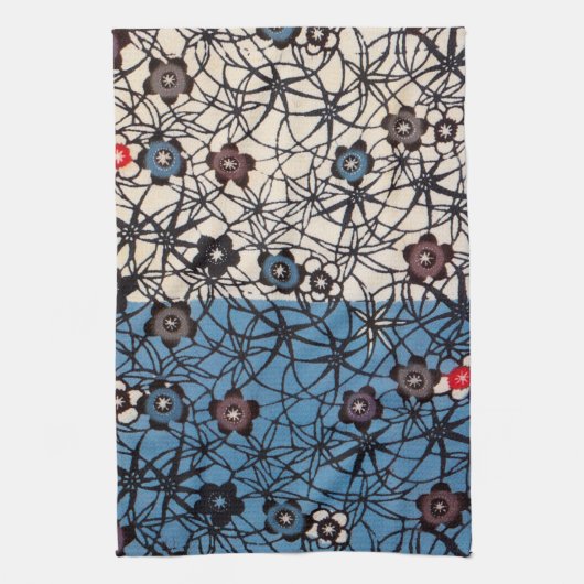 沖縄日本の染料（紅型） キッチンタオル (縦)