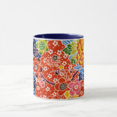 沖縄日本の染料（紅型） マグカップ (中央)