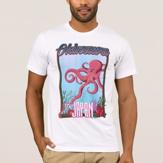 沖縄日本イカの旅行ポスター Tシャツ (正面)