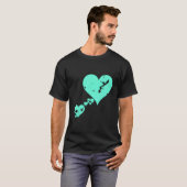 沖縄日本地図I愛する沖縄宮古石垣I Tシャツ (正面フル)