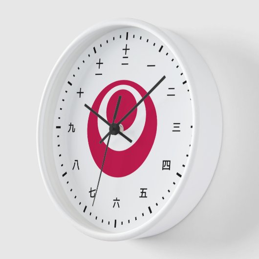 沖縄県旗を持つ漢字時計顔 壁時計 (傾斜)