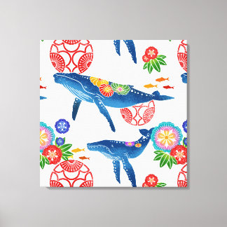 沖縄紅型スタイルパターンアートプリント キャンバスプリント