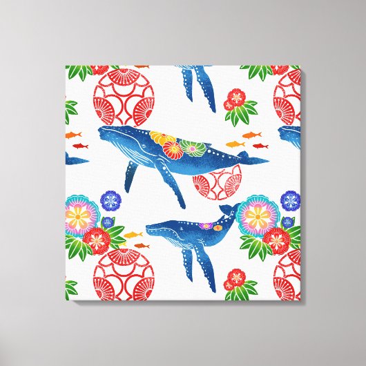 沖縄紅型スタイルパターンアートプリント キャンバスプリント (正面)