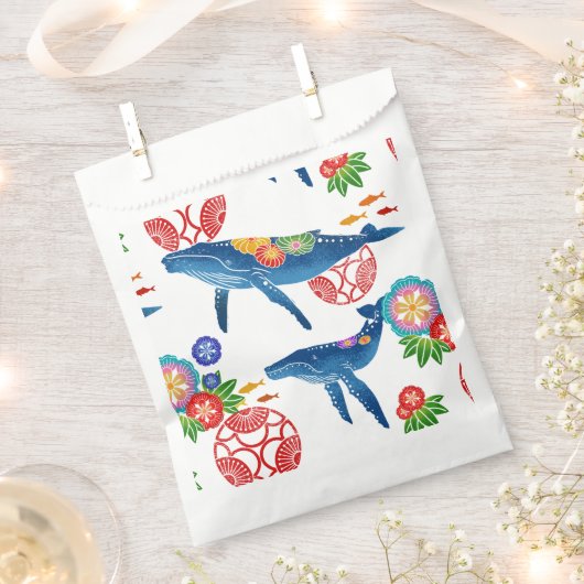 沖縄紅型パートテーマ002 フェイバーバッグ (クリップ留めされた状態)