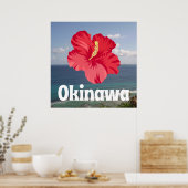 沖縄風景景観&ハイビスカス ポスター (キッチン)