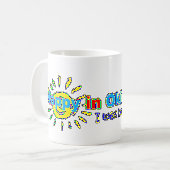 沖縄-私はで幸せここに生まれましたいました-マグ コーヒーマグカップ (正面左)