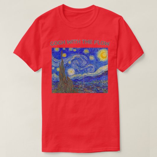 没入型バンゴッホ星空の夜ゴッホと Tシャツ (デザイン正面)