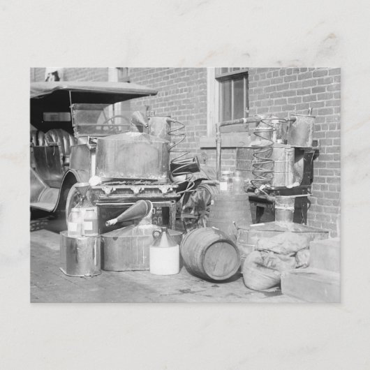 没収された密造酒蒸留器 1922年 ポストカード (正面)