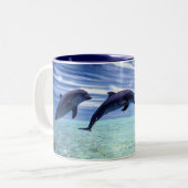 沢山のイルカ ツートーンマグカップ (正面左)