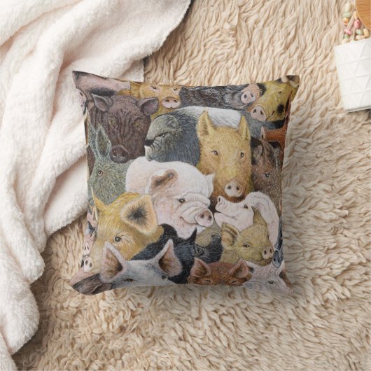 沢山のブタ クッション (ブランケット)