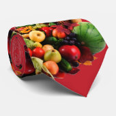 沢山の秋の果物と野菜の角 ネクタイ (ロール)