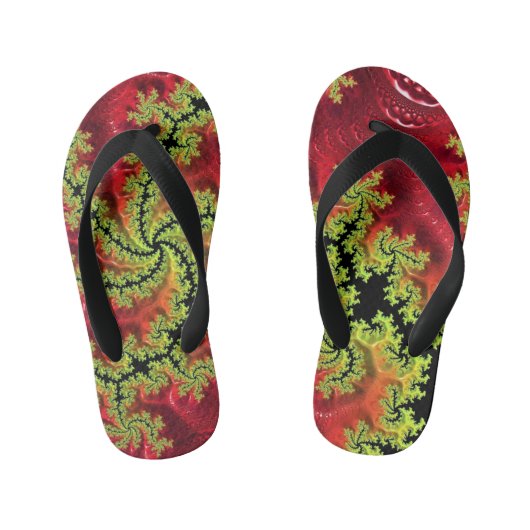 河が走流れる キッズビーチサンダル (フットベッド)