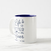 河パーソナライズされたの方が命より好い ツートーンマグカップ (正面左)