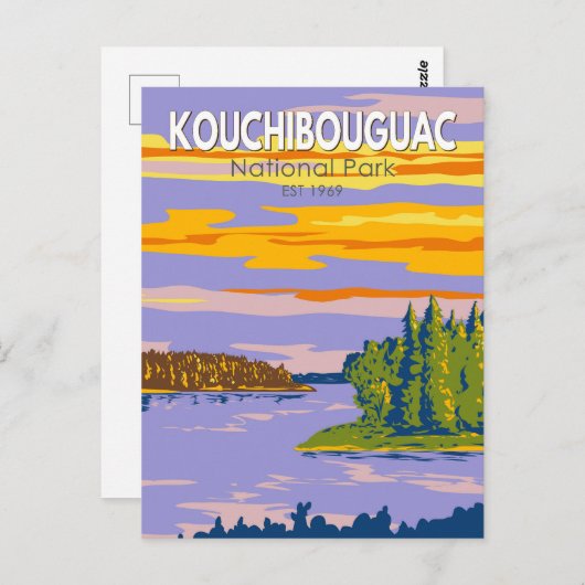 河内洞口国立公園旅行芸術ヴィンテージ ポストカード (正面/裏面)