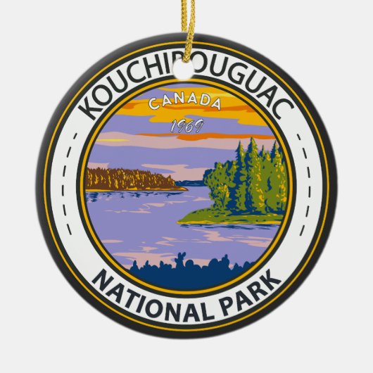 河内洞国立公園旅行ヴィンテージバッジ セラミックオーナメント (正面)