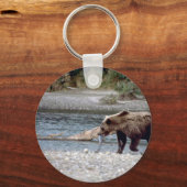 河口に魚を入れて歩く キーホルダー (正面)