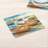 河口安静 スクエアペーパーコースター (アングル)