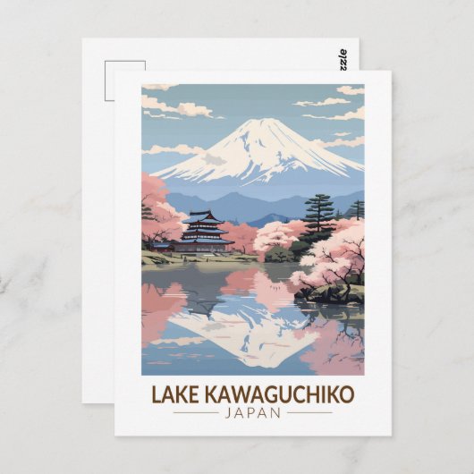 河口湖日本旅行アートヴィンテージ ポストカード (正面/裏面)