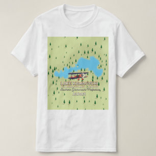 河口湖 富士河口湖町&身延 日本地図 Tシャツ