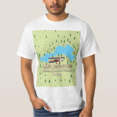 河口湖 富士河口湖町&身延 日本地図 Tシャツ (正面)