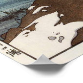 河口湖，川口湖，吉田博，ウッドカット ポスター (角)