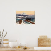 河口湖，川口湖，吉田博，ウッドカット ポスター (キッチン)