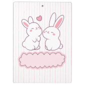 河合ピンクのウサギのクリップボード クリップボード (裏面)