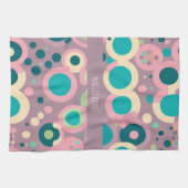 河合円ピンク海軍アイソメパターン キッチンタオル (横)