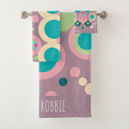 河合円ピンク海軍アイソメパターン バスタオルセット