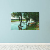 河川に上陸した船舶のロシアの見解 キャンバスプリント (インサイチュ (ウッドフロア))