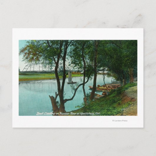 河川に上陸した船舶のロシアの見解 ポストカード (正面)