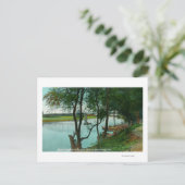 河川に上陸した船舶のロシアの見解 ポストカード (スタンド正面)