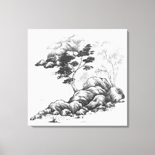 河川の印象 キャンバスプリント (正面)