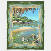 河川の海0330 フリースブランケット (正面)