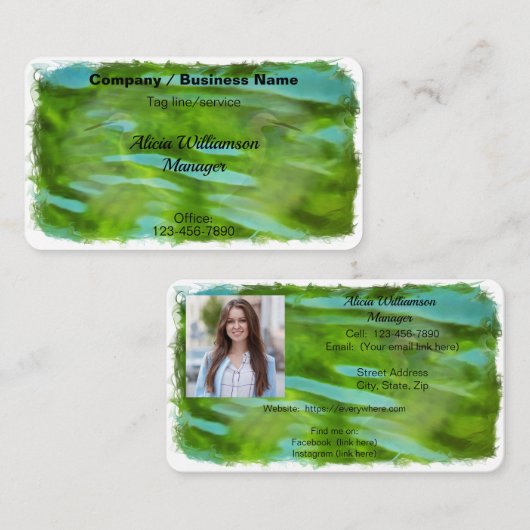 河川クレーンの反射0335 名刺 (正面/裏面)